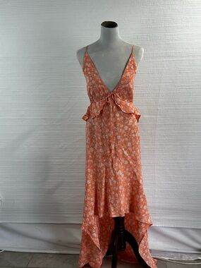 Blue Life Floral Open Back High-Low Maxi Dress – Boho Coastal / Cottagecore